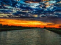 Sunset with deep clouds