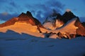 Sunset on the Dents de Bertol Royalty Free Stock Photo