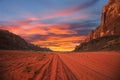 Sunset in desert Royalty Free Stock Photo