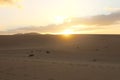 Sunset in desert, Corralejo Dunes in Furteventura, Canary Islands