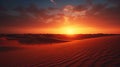 Sunset in the desert, Sunset in the desert in Dubai UAE Royalty Free Stock Photo