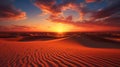 Sunset in the desert, Sunset in the desert in Dubai UAE Royalty Free Stock Photo