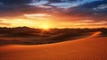 Sunset in the desert, Sunset in the desert in Dubai UAE Royalty Free Stock Photo