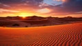 Sunset in the desert, Sunset in the desert in Dubai UAE Royalty Free Stock Photo