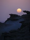 Sunset in desert mountain landscape Royalty Free Stock Photo