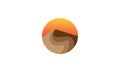 Sunset with desert mountain logo vector symbol icon design illustration Royalty Free Stock Photo