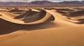 sunset in the desert, panoramic desert scene, sand in the desert, landscape in the desert Royalty Free Stock Photo