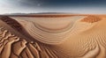 sunset in the desert, panoramic desert scene, sand in the desert, landscape in the desert Royalty Free Stock Photo