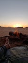 Sunset desert sand wadirum jordan Royalty Free Stock Photo