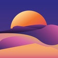 sunset deset landscape gradient background Royalty Free Stock Photo