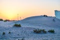 Sunset in dessert evening sand mounted