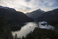 Sunset at Diablo Lake Overlook - North Cascades Royalty Free Stock Photo