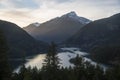 Sunset at Diablo Lake Overlook - North Cascades Royalty Free Stock Photo