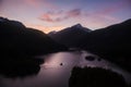 Sunset at Diablo Lake Overlook - North Cascades Royalty Free Stock Photo