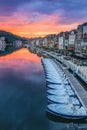 Sunset in Dinant during the summer Royalty Free Stock Photo