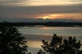 Sunset over Lake in the Midwest