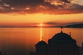 Sunset at Dochiariou Monastery, Athos Peninsula, Mount Athos, Ch