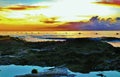 Sunset at Dominican republic Beach, bayahibe, resort Royalty Free Stock Photo