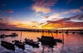 Sunset on Dong Nai river - Vietnam Royalty Free Stock Photo