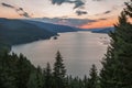 Sunset from Dospat Dam in Bulgaria Royalty Free Stock Photo