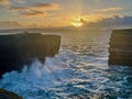 Sunset Downpatrick Head, County Mayo, Ireland Royalty Free Stock Photo