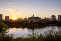 Sunset Downtown Saskatoon Royalty Free Stock Photo