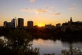 Sunset Downtown Saskatoon Royalty Free Stock Photo