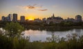Sunset Downtown Saskatoon Royalty Free Stock Photo