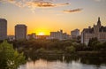 Sunset Downtown Saskatoon Royalty Free Stock Photo