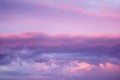 Sunset dramatic with beautiful layer of pastel violet clouds sky background Royalty Free Stock Photo