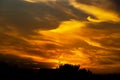 Sunset with dramatic clouds and colors