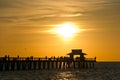 Sunset with dramatic clouds in naples,florida