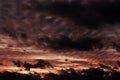 A sunset with dramatic clouds in the sky Royalty Free Stock Photo
