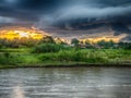 Sunset and dramatic clouds