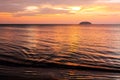 Sunset with dramatic clouds on the tropical beach Royalty Free Stock Photo