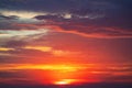 Sunset dramatic sky clouds or sunrise cloudscape Royalty Free Stock Photo