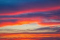 Scenic color cloudscape of dramatic clouds in the sky sunrise or sunset landscape Royalty Free Stock Photo