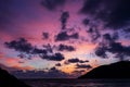 Sunset with dramatic sky ,clouds over mountain and andaman sea a Royalty Free Stock Photo