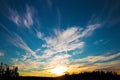 Sunset dramatic sky clouds in Taimyr