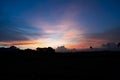 Sunset dramatic sky clouds.vivid sky in twilight time background. Royalty Free Stock Photo