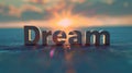 Sunset Dream concept creative horizontal art poster. Royalty Free Stock Photo