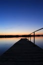 Sunset dusk bridge lake Royalty Free Stock Photo