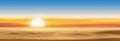 Sunset with dusk sky in gloden yellow, orange and blue sky in evening,Tropical sea sunrise with colourful natural twilight sky for