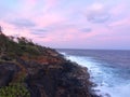 Sunset on East Coast of Kauai Island, Hawaii. Royalty Free Stock Photo