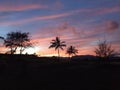 Sunset on East Coast of Kauai Island, Hawaii. Royalty Free Stock Photo