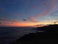 Sunset on East Coast of Kauai Island, Hawaii. Royalty Free Stock Photo