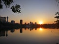 sunset of the east lake Royalty Free Stock Photo