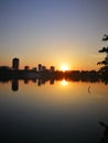 sunset of the east lake Royalty Free Stock Photo