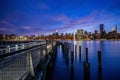 Sunset at east river of Midtown Manhattan Skyline New York United States Royalty Free Stock Photo