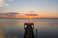 Sunset at the eastern shore of Mobile Bay on the Alabama Gulf Coast Royalty Free Stock Photo